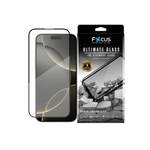 [Official][iPhone 17] Focus ฟิล์มกระจกเต็มจอ TG FF UG Ultimate Glass ขอบดำ แข็งแรงพิเศษ ป้องกันรอยขีดข่วน